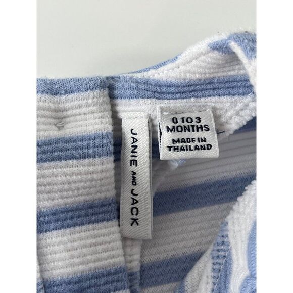 Janie and Jack Striped Peplum Bow Short Sleeve Pullover Top Blouse 0-3 Months - Picture 4 of 7